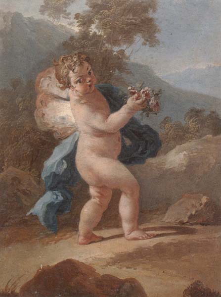 unknow artist Putti in a landscape